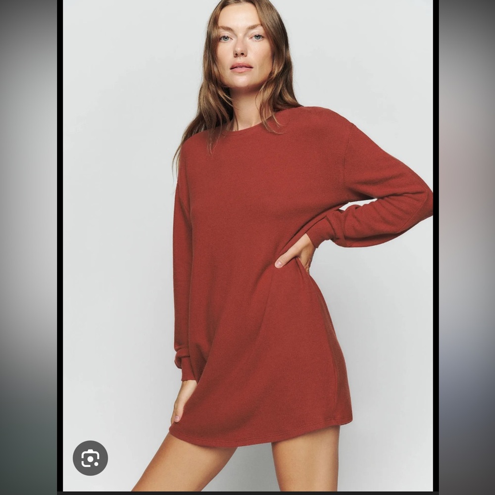 Reformation Rust Red Sweater Dress